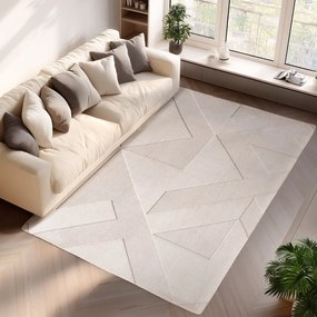 Tappeto color crema lavabile 200x290 cm Pompei 1613 – Ayyildiz Carpets