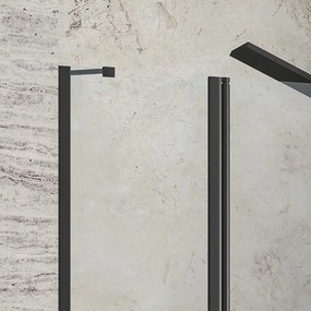 Porta doccia battente 80-85cm e fisso colore nero | KPX4000N - KAMALU