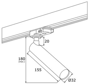 Argon 4355 - Faretto LED per sistema a binario ELBRUS LED/4,5W/230V nero