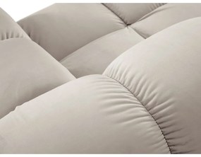 Divano angolare componibile beige (con composizione variabile) con rivestimento in velluto Bellis – Micadoni