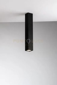 Plafoniera fluke quadrata nera 1 luce attacco gu10 6x6x40cm