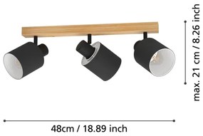 Eglo 99491 - Luce Spot BATALLAS 3xE27/10W/230V