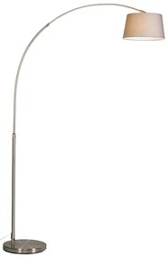 Lampada ad arco intelligente con paralume in acciaio grigio incl. Wi-Fi A60 - Arc Basic