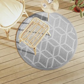 Tappeto Da Esterno Arakıl Grigio Ø120 Cm İn Pp /