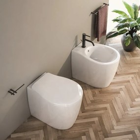 Vaso WC filomuro OLYMPIA CERAMICA soft, sedile escluso P 54 x L 37 x H 42 cm bianco