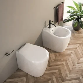 Vaso WC filomuro OLYMPIA CERAMICA soft, sedile escluso P 54 x L 37 x H 42 cm bianco