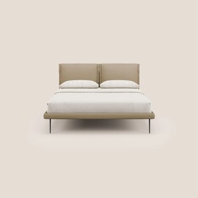 Noah letto con cuscini regolabili e piedi alti in metallo in tessuto smacchiabile T05 beige