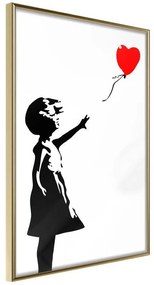 Poster  Banksy: Girl with Balloon I  Cornice Quadri Cornice d'oro, Larghezza x Altezza Home decor 20x30