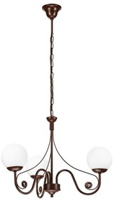 Brilagi - LED Lampadario a sospensione con catena COTTAGE 3xG9/40W/230V marrone/bianco