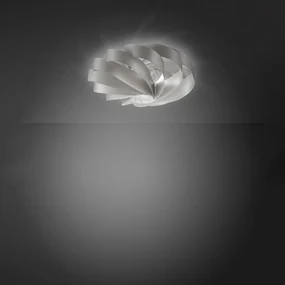 Plafoniera Moderna 1 Luce Flat In Polilux Silver D60 Made In Italy