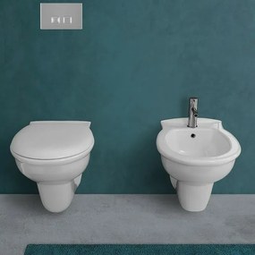 Coppia di sanitari sospesi wc copriwater soft close e bidet serie Karla
