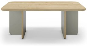 Tavolino da salotto in verde chiaro/di colore naturale con piano effetto rovere 56x100 cm Hillary – Marckeric