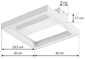 Lucande Smart LED plafoniera Tjado, 30 cm, bianco, Tuya