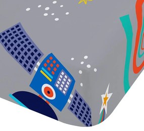 Lenzuolo con angoli per bambini grigio per letto singolo 90x190 cm Lost In Space – Catherine Lansfield