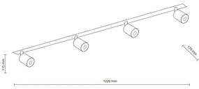 Faretto da incasso NEX 4xGU10/10W/230V nero