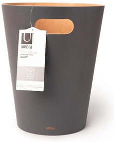 Cestino in legno grigio scuro da 7,5 l Woodrow - Umbra