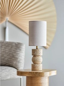 Lampada da tavolo di colore naturale in pietra con paralume in tessuto (altezza totale 53 cm) Marci – Bloomingville