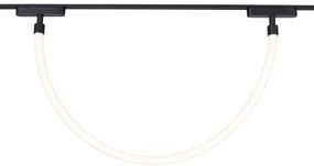 Sistema di illuminazione su binario con 6 faretti da soffitto e 2 lampade a sospensione nere monofase - Magnetic Marra Tautau