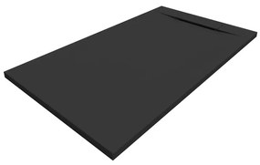 Piatto doccia SANYCCES in resina Siena nero L 80 x L 120 cm opaco effetto pietra