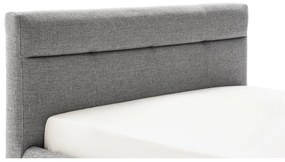 Letto matrimoniale imbottito grigio con contenitore con rete inclusa 180x200 cm Lotte – Meise Möbel