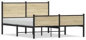 Giroletto Senza Materaso İn Metallo Rovere Sonoma 140x200 Cm /
