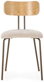 Sedia da pranzo beige/di colore naturale in imbottito Olimpia – MOME