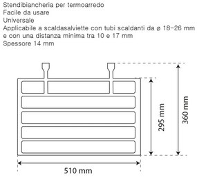 Stendibiancheria termoarredo universale in plastica bianca rigida set 2 pezzi