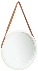 Specchio Da Parete Con Cinghia 50 Cm Bianco /