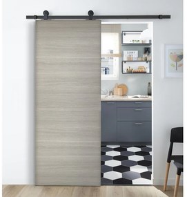 Porta scorrevole Cambridge in mdf rovere grigio, L 93 x H 212 cm, con binario Industrial Reversibile