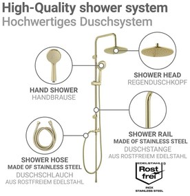Set per doccia oro opaco in acciaio inox 101 cm Young Line – Wenko