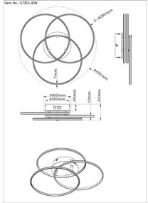 Globo 67355-40N - Plafoniera LED KOMBOS 40W/230V diametro 45,6 cm cromo opaco