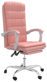 Poltrona da ufficio reclinabile rosa in similpelle