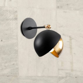 Opviq Applique Berceste 252-A, nero/oro, metallo, Ø 20 cm