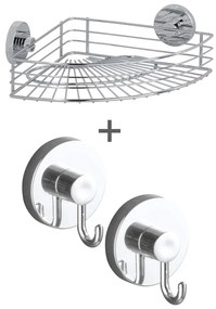 Set di accessori da bagno autoportanti argentato lucido Bari - Wenko