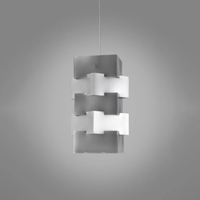 Sospensione Moderna Building Polilux ® Argento E Metallo Cromo 1 Luce E27 H60Cm