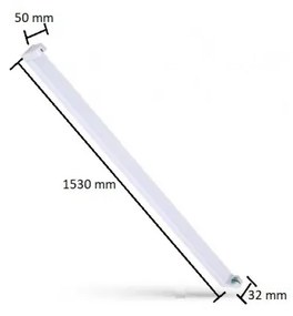 Reglette porta-Tubo LED 150cm con tubo sostituibile Plafoniera  per 1 tubo LED da 150cm