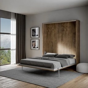 Letto a scomparsa verticale matrimoniale 160 cm Noce KENTARO