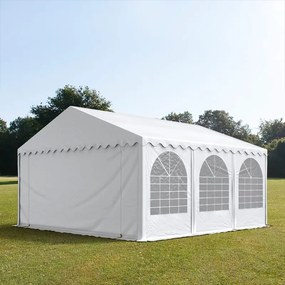 TOOLPORT 6x6 m tenda capannone, altezza 2,6m, PVC 800, telaio perimetrale, bianco, senza statica - (7866BL)