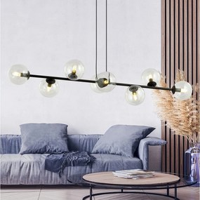 Lampadario a sospensione ROSSI 8 BL in acciaio e vetro 8xE14 Colore delle Sfere Trasparente