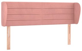 Testiera ad orecchio rosa 147x23x78/88 cm in velluto