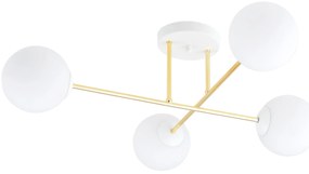Lampadario da Soffitto MAGNUM 4 in Acciaio e Vetro 4xE14