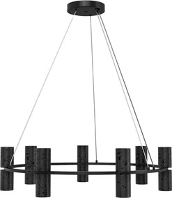 Lampadario Circolare a Sospensione 14xGU11 in Pietra Nera