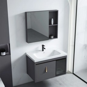 Set di mobili da bagno con lavabo Paris 60cm Grey
