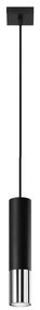 Sollux SL.0940 - Lampadario a sospensione con filo LOOPEZ 1xGU10/10W/230V nero/cromo