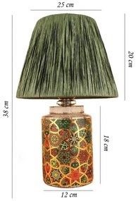 Lampada da tavolo verde (altezza totale 38 cm) Alev – Opviq lights