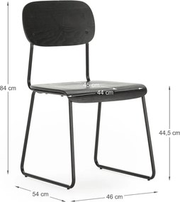 Set di sedie da pranzo nere 2 pz Aira - Marckeric