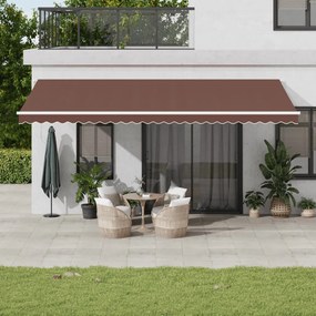Tenda Da Sole Retrattile Automatica Con Led Marrone 600x300 Cm /
