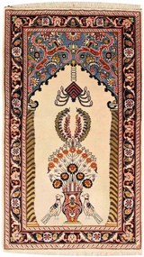 Kashan Tappeto 120x70 Beige (Iran) Annodato A Mano