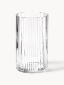 Set di 4 bicchieri piccoli da long drink in vetro soffiato con scanalatura in rilievo Ripple