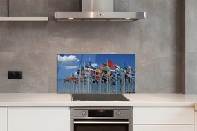 Pannello paraschizzi cucina Varie bandiere 100x50 cm